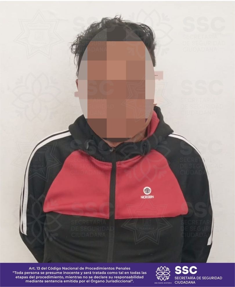 Detiene SSC a dos sujetos por robo a transeúnte en Huactzinco